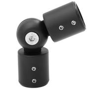 SOLUSTRE Connecteur d'angle en Acier Inoxydable Mat 25 MM pour Tringle à Rideaux, Support Coudé Réglable 90°-180° pour Tringle de Bain, Chambre et Salon, Noir