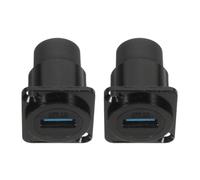 SOLUSTRE Connecteur USB Monté sur Panneau Double Tête D-Type, 2 Pièces, Transfert de Données Haute Vitesse, Matériau PC et Métal, Insertion Plus Fluide pour Ordinateurs et Imprimantes