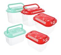 SOLUSTRE Conteneur de Transport pour Poissons Portable en Plastique, Lot de 5pcs, Facile à Nettoyer Vue Transparente, Forme Rectangulaire, pour Voyages et Déménagements Couleur Aléatoire