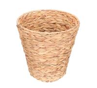 SOLUSTRE Corbeille à Papier Ronde en Osier Tressé Naturel, Panier de Rangement pour Articles Divers, Poubelle Ménagère Compacte pour Chambre et Bureau, Panier Tressé Solide pour Maison