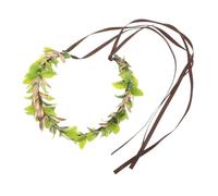 SOLUSTRE Couronne de Fleurs Féerique Cœur Verte, Bandeau Costume Unisexe en Tissu Léger, Accessoire Cosplay Elfique pour Mariage et Séance Photo, Taille Unique