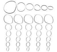 SOLUSTRE Courroie Plate en Caoutchouc 3 Mm pour Lecteur Cassette et Magnétoscope, 50 Pièces 40-135 Mm, Bande Carrée de Réparation pour Enregistreur, Compatible DVD et Platine Cassette,