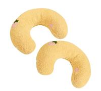 SOLUSTRE Coussins pour Chat et Soutien Cervical de U Lot de 2 Oreillers Lavables en Flanellette et Coton Perlé, de Couchage Confortable pour Animaux de Compagnie