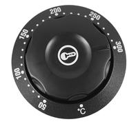 SOLUSTRE Couvercle de Bouton Thermostat Noir en Plastique pour Four Électrique et Chauffe-eau, Sécurité et Durabilité Disque de Température 50-300℃, Remplacement du Bouton de Commande