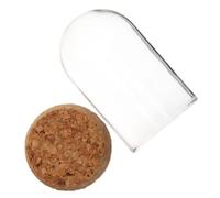 SOLUSTRE Couvercle en Verre Borosilicaté Transparent 55x100 Mm avec Bouchon Liège Plat pour Fleurs Préservées Décoration Intérieure Bureau Accessoires D'affichage
