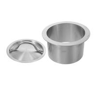 SOLUSTRE Couvercle Poubelle Encastré Inox pour Plan de Travail Trémie Ronde Intégrée Facile à Nettoyer Design Moderne pour Cuisine Professionnelle et Stations Préparation