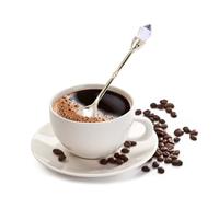 SOLUSTRE Cuillère à Café en Alliage de Zinc Doré Style Cour Européenne Rétro Tête de Diamant Intégrée, Petite Cuillère Décorative pour Bar et Salon de Thé