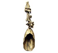 SOLUSTRE Cuillère à Thé en Laiton Forme Lotus Spatule à Thé Vintage sans Bavure Prise en Main Confortable Accessoire et Maison
