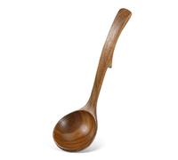 SOLUSTRE Cuillère avec Crochet pour Cuisine et Service Louche de Moyenne Ustensile Massif Naturel Facile à Nettoyer et Pratique pour Mélanger et Servir