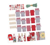SOLUSTRE de Noël Feutre avec Cordon Calendrier de Décoratif pour Suspension Murale Porte ou Sapin Ensemble pour Décompte de Noël Couleur Aléatoire