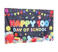 SOLUSTRE Décor du 100E Jour d'École Toile de Fond en Polyester pour Fête Scolaire, Pratique et Polyvalente, Design Simple, Décoration Murale pour Photo de Célébration