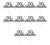 SOLUSTRE Décoration de gâteau d'anniversaire 10 pièces : anniversaire fabuleux - Décoration élégante pour un anniversaire de mariage