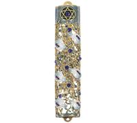 SOLUSTRE Décoration Mezuzah avec Parchemin Sacré pour Porte Plaque Juive de Hanoukka Protection Spirituelle pour Maison avec Écriture Hébraïque Ornement Alliage pour Cadre de Porte
