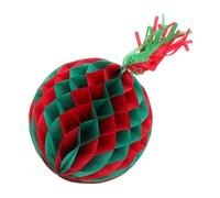 SOLUSTRE Décoration Suspendue Nid Dabeille Papier Boule Festive Pliable Rouge et Vert Accessoire de Fête pour Mariage et Anniversaire