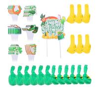 SOLUSTRE Décorations de Fête St Patrick Vert avec Ballons et pour Cupcakes Accessoires Polyvalents pour Anniversaires Écoles et Bars