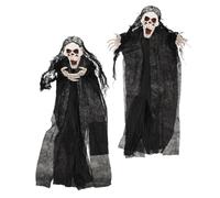 SOLUSTRE Décorations d'halloween d'extérieur : crânes fantômes effrayants à Suspendre pour Halloween - Motif Squelette pour Escape Room et Maison hantée