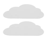 SOLUSTRE Dessous de Tasse en Silicone Blanc de Nuage, Lot de 2 Coussinets Antidérapants et Résistants la Chaleur pour Table et Repose-cuillère