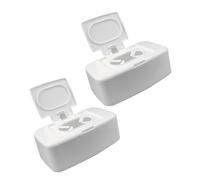 SOLUSTRE Distributeur de Mouchoirs Humides Blanc en Pp 2pcs, Boîte de Rangement Pratique et Moderne pour Salon ou Voyage, Protège les Lingettes Saleté