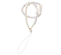 SOLUSTRE Dragonne Pour Téléphone Perlé Lune Étoile, Chaîne Décorative En Pâte Polymère Blanche, Accessoire Léger Pour Femmes, Style Bohème, Cordon Téléphone Portable Élégant