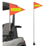 SOLUSTRE Drapeau Triangulaire Télescopique Orange 1,65m en Acier Inoxydable et PVC pour Fauteuil Roulant et Voiturette de Golf, Portable Hauteur Réglable pour Sécurité