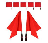 SOLUSTRE Drapeaux de signalisation rouge 7 pièces avec manche inox et mousse pour arbitres en événements communautaires football volley rugby