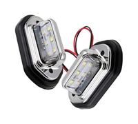 SOLUSTRE Éclairage de Plaque Immatriculation 2pcs LED Blanc 12-30v Boîtier Abs Étanche pour Voiture et Train