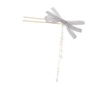 SOLUSTRE Élégante Épingle à Cheveux Femme Vintage avec Pendentif de Perles et Nœud Organza Gris Accessoire Coiffure Chic et Résistant pour Chignon Sophistiqué