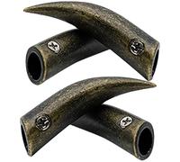 SOLUSTRE Embouts de Lacets en Métal Design Unique Finition Antique Forme Corne de Bœuf 4 Pièces, Faciles à Installer pour Chaussures et Cordons de Chapeau