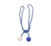SOLUSTRE Embrases pour Double Rideaux en Polyester Bleu, Paire Unique à Double Boule, Facile à Utiliser sans Outils, pour Bureau et Voilages Délicats