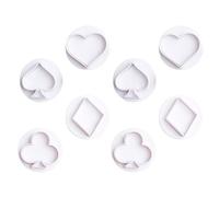 SOLUSTRE Emporte-pièces et Pâtisserie pour Décoration de Gâteaux en Plastique 8 Pièces Thème Cartes à Jouer, Outil de Gaufrage Sûr et Facile à Utiliser pour Biscuits