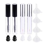 SOLUSTRE Ensemble de 12 Tubes Vides pour Mascara 10ml en Plastique Entonnoirs, Bouchons Noirs et Blancs, pour Transfert de Liquides sans Fuite Couleur Aléatoire