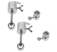 SOLUSTRE Ensemble De 2 Accessoire de Barbecue Limiteur pour Brochette en Acier Inoxydable Argenté Empêche Le Déplacement et Maintient la Tige Stable pour Cuisson en Extérieur