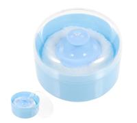 SOLUSTRE Ensemble Houppette Et Étui pour Poudre pour Bébé, Contenant de Voyage Rechargeable avec Applicateur Souple Et Poignée, Boîte de Rangement Étanche pour Fécule de Maïs Ou Bleu
