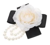 SOLUSTRE Épingle Fleur de Camélia Perles et Soie Artificielle, Accessoire pour Vêtements et Robes, pour Réunions Importantes et Événements à Thème