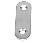 SOLUSTRE Équerres Plates de Fixation Acier Inoxydable 37x16x1,5 Mm, Lot de 20 Plaques de Réparation à 2 Trous, Renfort Angle pour Meubles, Tables et Portes de Placard, Usage Industriel