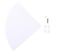 SOLUSTRE Étagère d'angle Murale en Bois-Plastique Blanche 28 Cm, Support de Rangement Triangulaire D'éventail Cuisine, Salle de Bain et Bureau, Vis et Tournevis Inclus, Fixation sans Trace