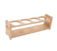 SOLUSTRE Étagère de Rangement Cuisine Ronde en Bois Bambou à Quatre Trous | Finition Soignée, Khaki, Usage Hôtel et Maison, Design Simple, Robuste, sans Bavures