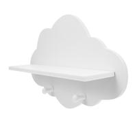 SOLUSTRE Étagère Murale en Plastique Blanc Forme Nuage sans Percer, Facile à Installer et Ranger, Cuisine ou Chambre