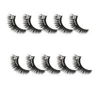 SOLUSTRE Faux Cils Noirs pour Spectacle avec Strass, Fibre Synthétique, Effet Volumineux et Allongeant, 5 Paires Faciles à Utiliser pour Club et Toute Occasion