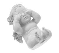 SOLUSTRE Figurine Ange Résine Décorative Rétro Sculpture Ange Ornement Artistique pour Maison Cadeau Baptême Statue Légère Stable pour Bureau et Étagère