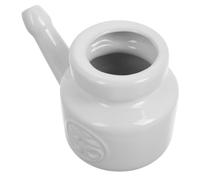 SOLUSTRE Flacon de Rinçage Nasal en Céramique Blanc 350 Ml pour Nettoyage Complet du Nez Application Polyvalente pour Changements Saisonniers et Yoga