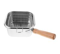 SOLUSTRE Friteuse avec panier : mini-friteuse avec panier - Marmite en acier inoxydable pour pique-niques en camping et petites cuisines