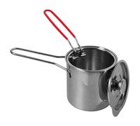 SOLUSTRE Friteuse Petite Capacité Acier Inoxydable avec Panier et Pince Résistante à Haute Température Compacte et Polyvalente pour à