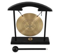 SOLUSTRE Gong en Laiton Feng Shui pour Décoration de Bureau avec Maillet et Support, Apporte Prospérité, pour Salon ou Décoration de Table
