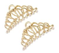SOLUSTRE Griffe à Cheveux Couronne Lot de 2 en Alliage de Zinc Perles Pinces à Cheveux et Longs Maintien Ferme pour Usage Quotidien