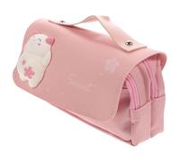 SOLUSTRE Grosse Trousse à Crayons en Toile Rose Multi-Usage pour Organiser la Papeterie, Légère et Pratique, Facile à Placer Un Paquet D'école Mallette