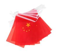 SOLUSTRE Guirlande de Mini Fanions Chinois en Polyester Rouge, Décoration Polyvalente pour Cheminée et Fenêtre, Design Festif et Facile à Combiner, 1 Set pour Célébrations