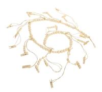 SOLUSTRE Guirlande De Perles Bois Présentoir Photo avec Pinces Porte-Cartes Photo Suspendu pour Décoration Murale De Bureau pour Sœurs