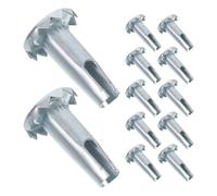 SOLUSTRE Inserts de Manchon de Roulette en Fer Argenté Lot de 12 Capacité pour Pieds de Chaise et Meubles en Bois Application Industrielle et Mobilier de Bureau