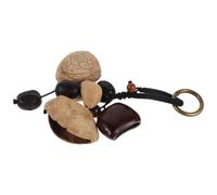 SOLUSTRE Instrument de Percussion à Main Hochet Fait Main en Coque de Noix, Corde et Métal, Léger, pour Adultes et Garçon et Filles, Thérapie Sonore et Salles de Classe